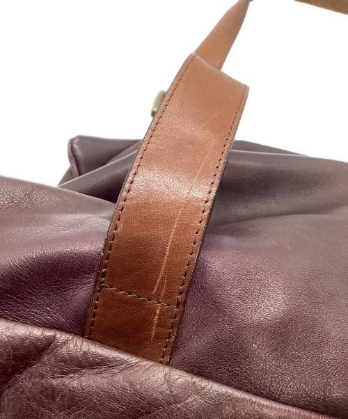 MIHARA YASUHIRO（ミハラヤスヒロ）MIHARA YASUHIRO (ミハラヤスヒロ) レザーボストンバッグ ブラウンの古着・服飾アイテム