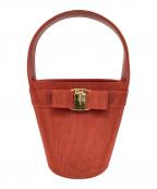 Salvatore Ferragamoサルヴァトーレ フェラガモ）の古着「ヴァラリボンバケツバッグ」｜レッド
