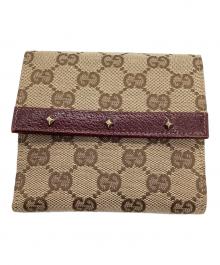 GUCCI（グッチ）の古着「2つ折り財布」｜ベージュ×ワインレッド