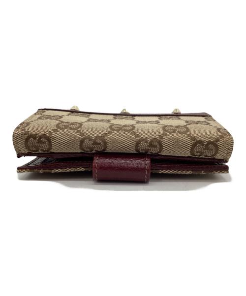 GUCCI（グッチ）GUCCI (グッチ) 2つ折り財布 ベージュ×ワインレッドの古着・服飾アイテム