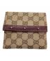 GUCCI（グッチ）の古着「2つ折り財布」｜ベージュ×ワインレッド