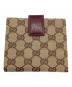 GUCCI (グッチ) 2つ折り財布 ベージュ×ワインレッド：13000円