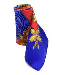 HERMES（エルメス）の古着「シルクスカーフ」｜ブルー×レッド