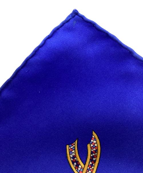 HERMES（エルメス）HERMES (エルメス) シルクスカーフ ブルー×レッドの古着・服飾アイテム