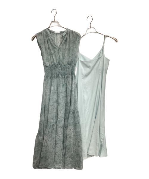 FRAY ID（フレイ アイディー）FRAY ID (フレイ アイディー) 半袖ワンピース ブルー サイズ:1 未使用品の古着・服飾アイテム