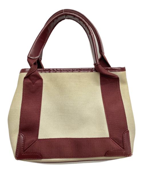 BALENCIAGA（バレンシアガ）BALENCIAGA (バレンシアガ) キャンバスショルダーバッグ ベージュ×ボルドーの古着・服飾アイテム