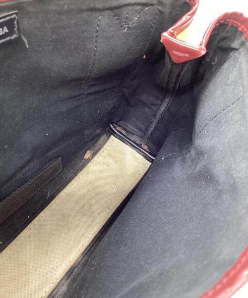 BALENCIAGA（バレンシアガ）BALENCIAGA (バレンシアガ) キャンバスショルダーバッグ ベージュ×ボルドーの古着・服飾アイテム