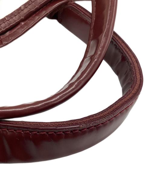 BALENCIAGA（バレンシアガ）BALENCIAGA (バレンシアガ) キャンバスショルダーバッグ ベージュ×ボルドーの古着・服飾アイテム