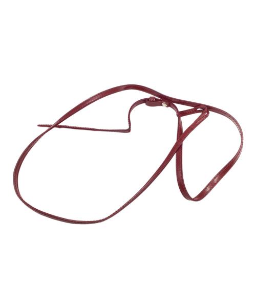 BALENCIAGA（バレンシアガ）BALENCIAGA (バレンシアガ) キャンバスショルダーバッグ ベージュ×ボルドーの古着・服飾アイテム