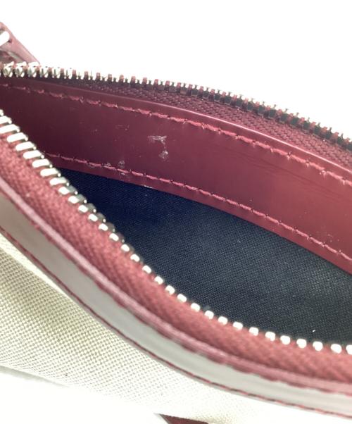 BALENCIAGA（バレンシアガ）BALENCIAGA (バレンシアガ) キャンバスショルダーバッグ ベージュ×ボルドーの古着・服飾アイテム