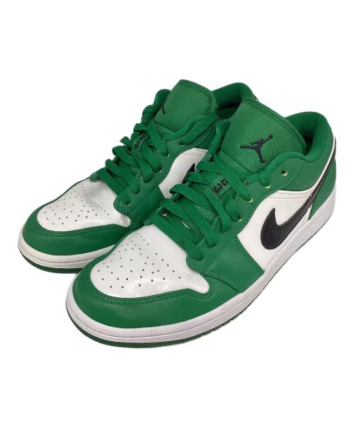 NIKE（ナイキ）NIKE (ナイキ) AIR JORDAN 1 LOW ローカットスニーカー ホワイト×グリーン サイズ:27の古着・服飾アイテム