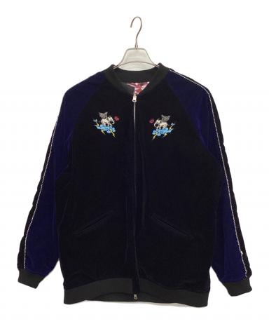中古・古着通販】rehacer (レアセル) スカジャン ブラック×ブルー 中古・古着通販】rehacer (レアセル) スカジャン ブラック×ブルー