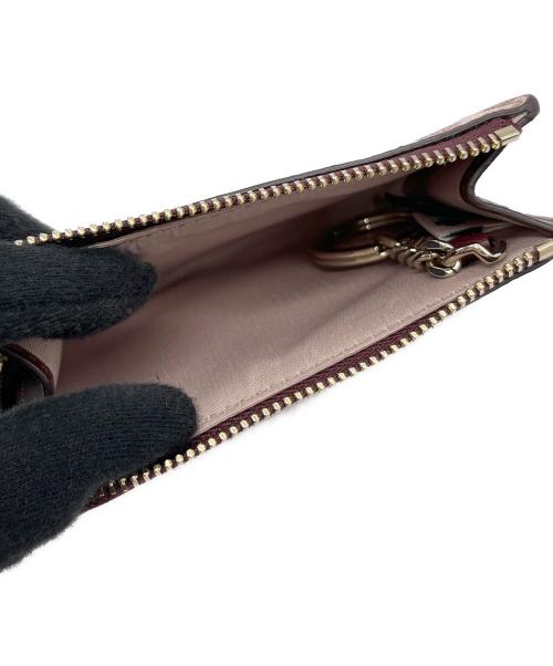 Kate Spade（ケイトスペード）Kate Spade (ケイトスペード) スペード フラワー コーテッド キャンバス キー ポーチ ピンクの古着・服飾アイテム