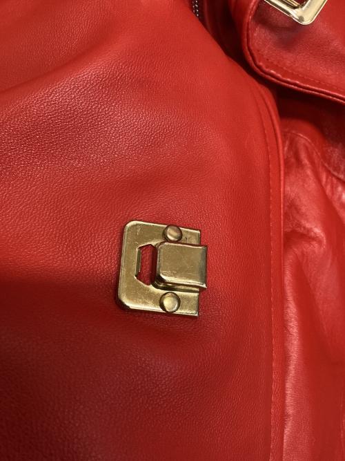 REAL LEATHER（リアルレザー）Real Leather (リアルレザー) レザージャケット レッド サイズ:Lの古着・服飾アイテム