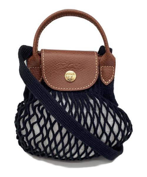 LONGCHAMP（ロンシャン）LONGCHAMP (ロンシャン) Filt (フィルト) ポーチ ブラック×ブラウンの古着・服飾アイテム