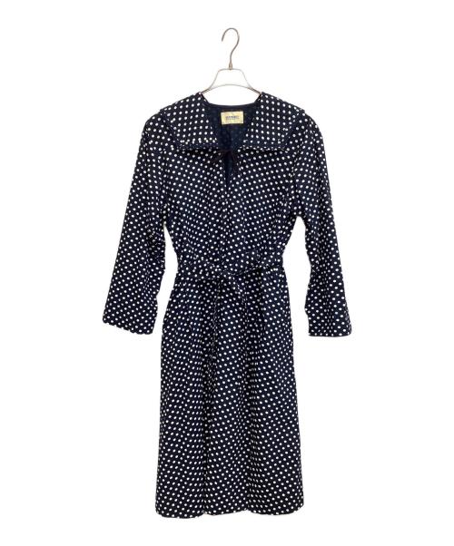 BEAMS BOY（ビームスボーイ）BEAMS BOY (ビームスボーイ) 長袖ワンピース ホワイト×ネイビー サイズ:表記なしの古着・服飾アイテム