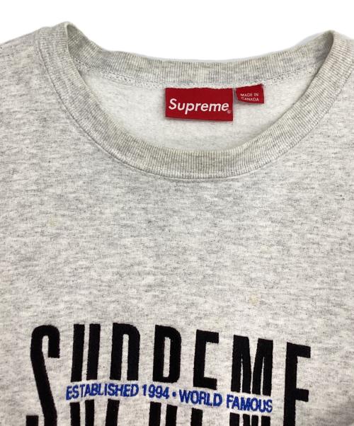 SUPREME（シュプリーム）Supreme (シュプリーム) クルーネックスウェット グレー サイズ:Ｌの古着・服飾アイテム