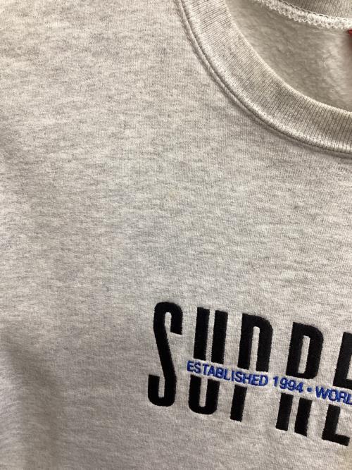 SUPREME（シュプリーム）Supreme (シュプリーム) クルーネックスウェット グレー サイズ:Ｌの古着・服飾アイテム