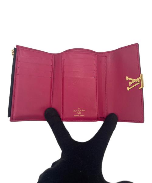 LOUIS VUITTON（ルイ ヴィトン）LOUIS VUITTON (ルイ ヴィトン) ポルトフォイユ・カプシーヌ コンパクト ブラック×ピンクの古着・服飾アイテム