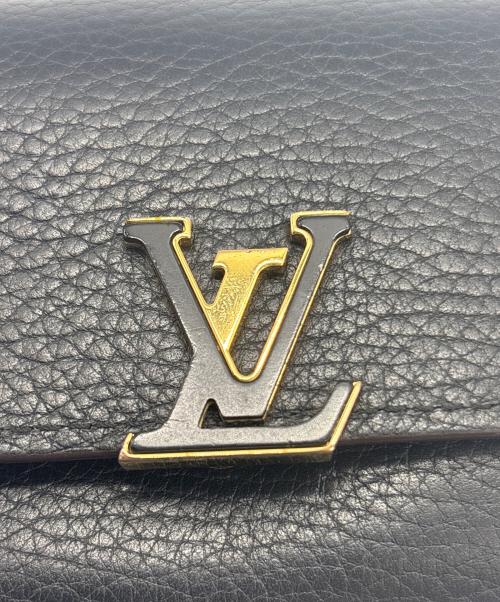 LOUIS VUITTON（ルイ ヴィトン）LOUIS VUITTON (ルイ ヴィトン) ポルトフォイユ・カプシーヌ コンパクト ブラック×ピンクの古着・服飾アイテム