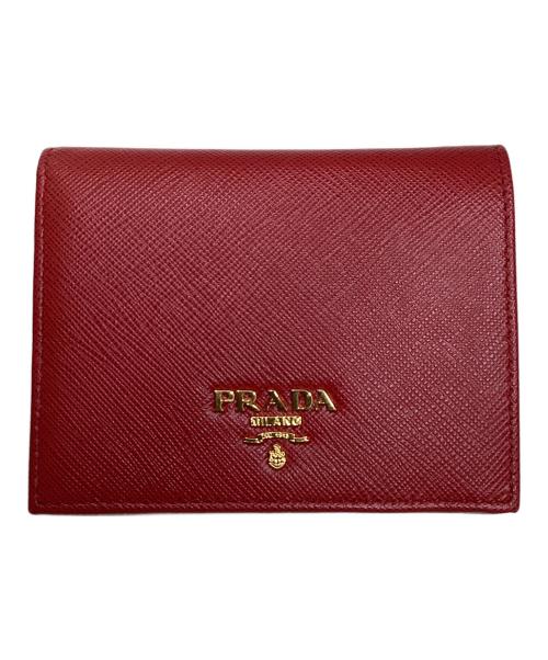 PRADA（プラダ）PRADA (プラダ) 2つ折り財布 レッドの古着・服飾アイテム