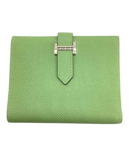 HERMES（エルメス）HERMES (エルメス) 2つ折り財布 グリーン×ブルーの古着・服飾アイテム