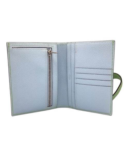 HERMES（エルメス）HERMES (エルメス) 2つ折り財布 グリーン×ブルーの古着・服飾アイテム