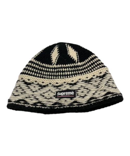 SUPREME（シュプリーム）Supreme (シュプリーム) Diamond Beanie ブラック×ホワイトの古着・服飾アイテム