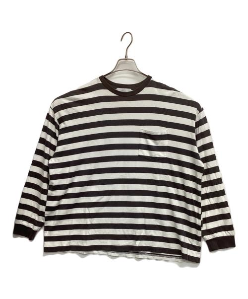Graphpaper（グラフペーパー）Graphpaper (グラフペーパー) 長袖カットソー ホワイト×グレー サイズ:2の古着・服飾アイテム