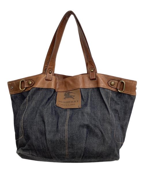BURBERRY BLUE LABEL（バーバリー ブルー レーベル）BURBERRY BLUE LABEL (バーバリー ブルー レーベル) デニムトートバッグ ブラウン×インディゴの古着・服飾アイテム