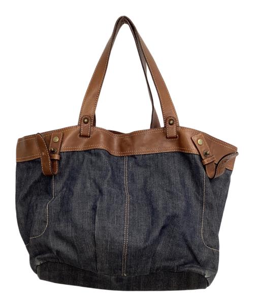 BURBERRY BLUE LABEL（バーバリー ブルー レーベル）BURBERRY BLUE LABEL (バーバリー ブルー レーベル) デニムトートバッグ ブラウン×インディゴの古着・服飾アイテム