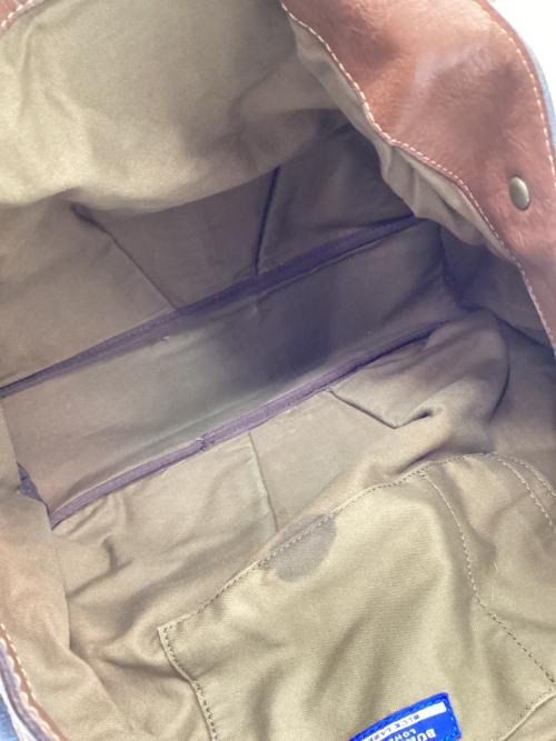 BURBERRY BLUE LABEL（バーバリー ブルー レーベル）BURBERRY BLUE LABEL (バーバリー ブルー レーベル) デニムトートバッグ ブラウン×インディゴの古着・服飾アイテム
