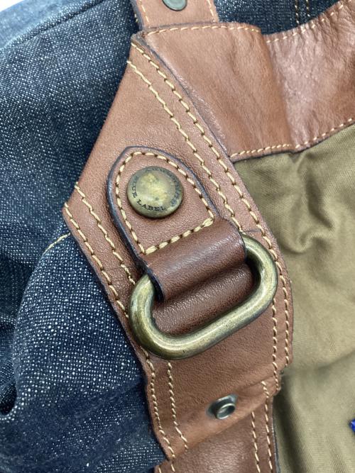 BURBERRY BLUE LABEL（バーバリー ブルー レーベル）BURBERRY BLUE LABEL (バーバリー ブルー レーベル) デニムトートバッグ ブラウン×インディゴの古着・服飾アイテム