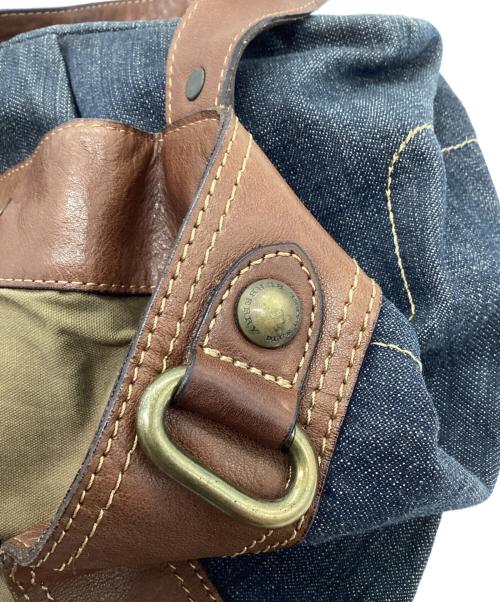 BURBERRY BLUE LABEL（バーバリー ブルー レーベル）BURBERRY BLUE LABEL (バーバリー ブルー レーベル) デニムトートバッグ ブラウン×インディゴの古着・服飾アイテム