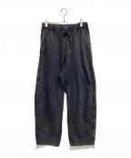 VEINヴェイン）の古着「ダメージ加工スウェットパンツ」｜ブラック