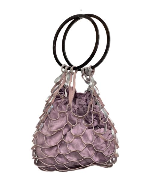 Salvatore Ferragamo（サルヴァトーレ フェラガモ）Salvatore Ferragamo (サルヴァトーレ フェラガモ) プラハンドルハンドバッグ シルバー×ラベンダーの古着・服飾アイテム