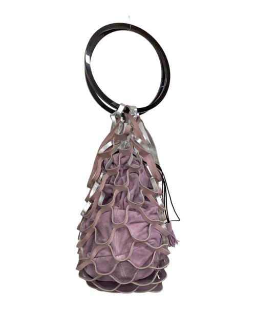 Salvatore Ferragamo（サルヴァトーレ フェラガモ）Salvatore Ferragamo (サルヴァトーレ フェラガモ) プラハンドルハンドバッグ シルバー×ラベンダーの古着・服飾アイテム