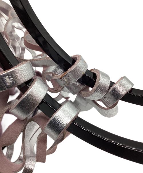 Salvatore Ferragamo（サルヴァトーレ フェラガモ）Salvatore Ferragamo (サルヴァトーレ フェラガモ) プラハンドルハンドバッグ シルバー×ラベンダーの古着・服飾アイテム