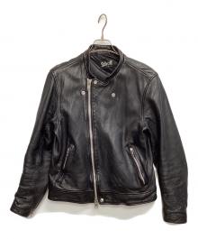 Schott×FREAK'S STORE（ショット×フリークスストア）の古着「別注セミダブル ライダースジャケット」｜ブラック