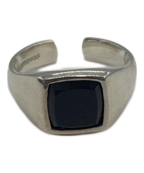 mollive（モリーヴ）mollive (モリーヴ) LABRADORITE RING SIGNET SQUARE SMALL シルバー×ブラック サイズ:Freeの古着・服飾アイテム