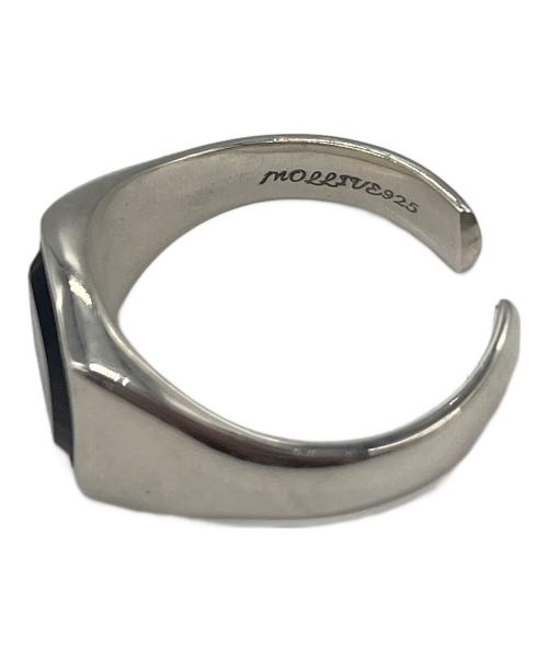 mollive（モリーヴ）mollive (モリーヴ) LABRADORITE RING SIGNET SQUARE SMALL シルバー×ブラック サイズ:Freeの古着・服飾アイテム