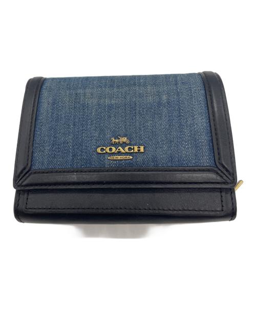 COACH（コーチ）COACH (コーチ) デニムミディアムフラップウォレット インディゴの古着・服飾アイテム