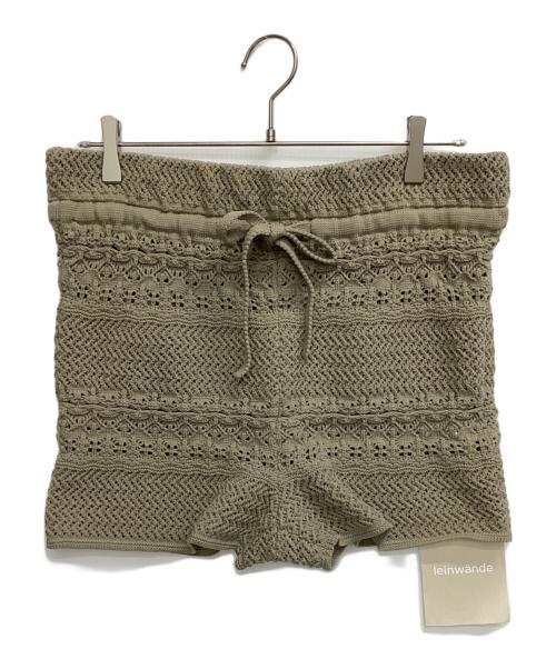LEINWANDE（ラインヴァンド）LEINWANDE (ラインヴァンド) ニットパンツ Mixed Race Shorts ベージュ サイズ:Free 未使用品の古着・服飾アイテム