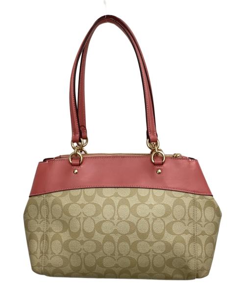 COACH（コーチ）COACH (コーチ) トートバッグ ベージュ×ピンクの古着・服飾アイテム