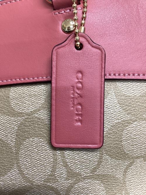 COACH（コーチ）COACH (コーチ) トートバッグ ベージュ×ピンクの古着・服飾アイテム