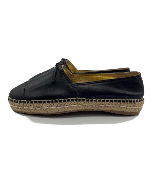 PRADA（プラダ）PRADA (プラダ) エスパドリーユスリッポン ブラック サイズ:36 1/2の古着・服飾アイテム