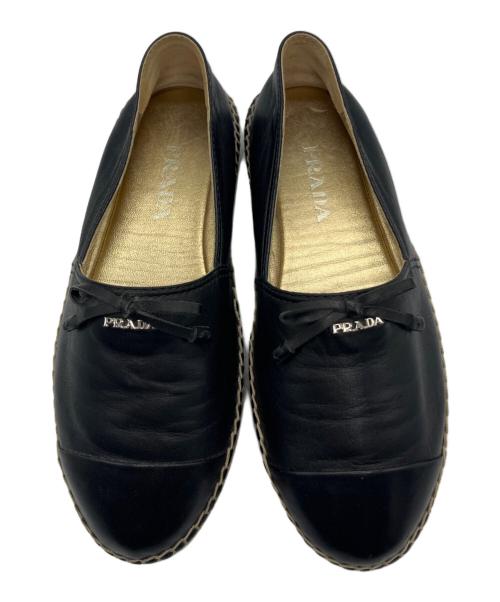 PRADA（プラダ）PRADA (プラダ) エスパドリーユスリッポン ブラック サイズ:36 1/2の古着・服飾アイテム