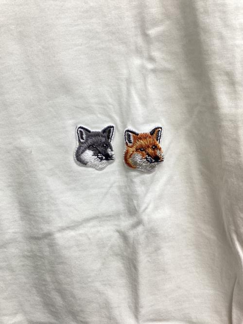 maison kitsune（メゾンキツネ）MAISON KITSUNE (メゾンキツネ) 半袖カットソー ホワイト サイズ:Ｌの古着・服飾アイテム