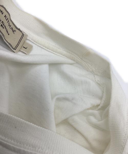 maison kitsune（メゾンキツネ）MAISON KITSUNE (メゾンキツネ) 半袖カットソー ホワイト サイズ:Ｌの古着・服飾アイテム