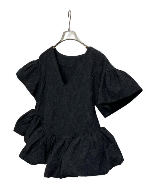cygne（シーニュ）cygne (シーニュ) 半袖ブラウス ブラック サイズ:Fの古着・服飾アイテム